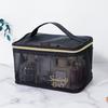 Large-Capacity Black Mesh Makeup Case Organizer Storage Pouch Casual Zipper Toiletry Wash Bags Make Up Women Travel Cosmetic Bag