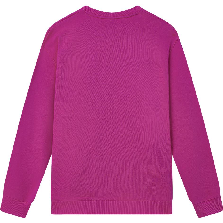 FILA Retro Sweatshirt Autumn 2023 Loose Fit Crew Neck Pullover Unisex tops Rose-Red F11U339206F-WI