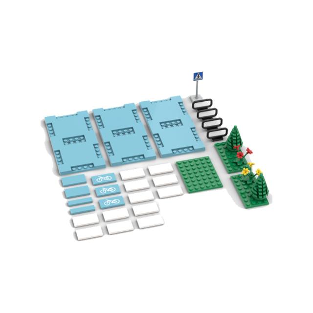 Pedestrian Bridge MOC Playthings Construction Bricks City Traffic Scene Street View Parts Blocks Traffic Motorway Works With City Bricksi