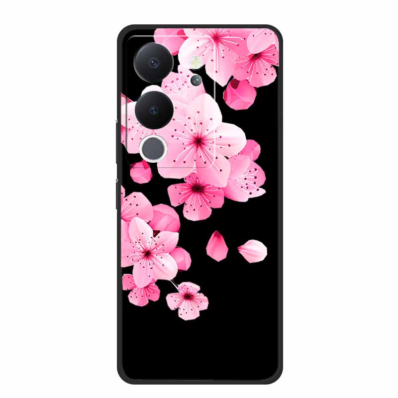 Funda For Vivo V30 Lite Case Cute Cartoon Cat Black Silicone Shockproof Soft Phone Cases For Vivo V30 Lite Back Cover Case Bag