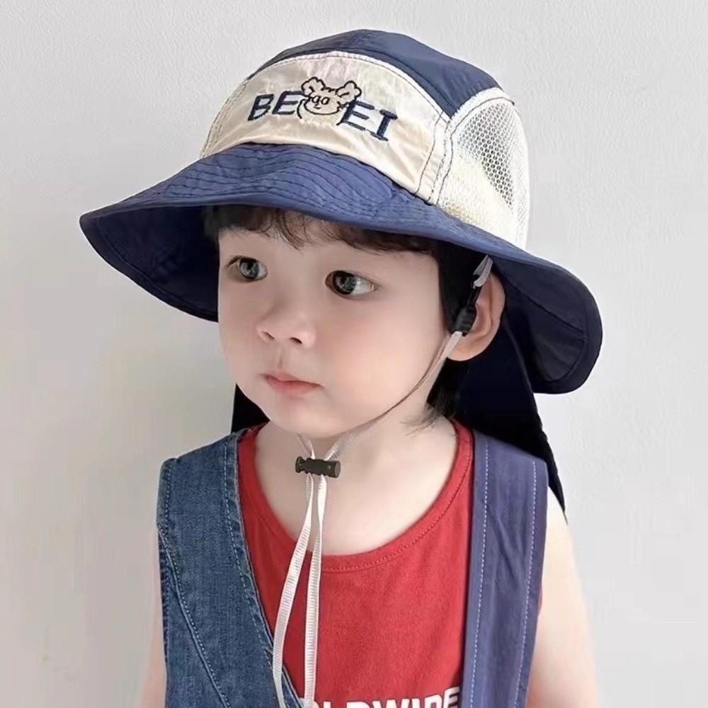 Quick Drying Children Fisherman Cap Cartoon Bear Kids Sun Protection Cap Baby Bucket Hat  Boys