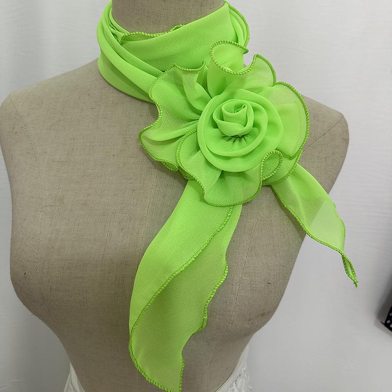 Spring/Summer Rose Silk Scarf: Women's Solid Color Dance Accessory