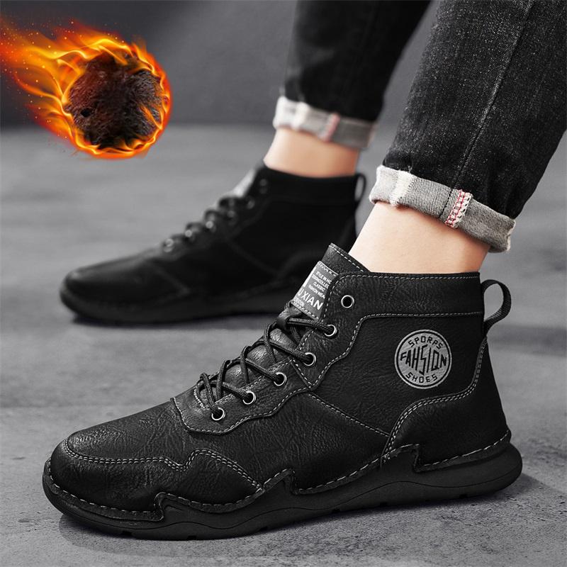 High-top Handmade Large Size Casual Shoes Men's Pigskin Retro Casual Shoes Large Size Casual Shoes Lightweight Ankle Boots