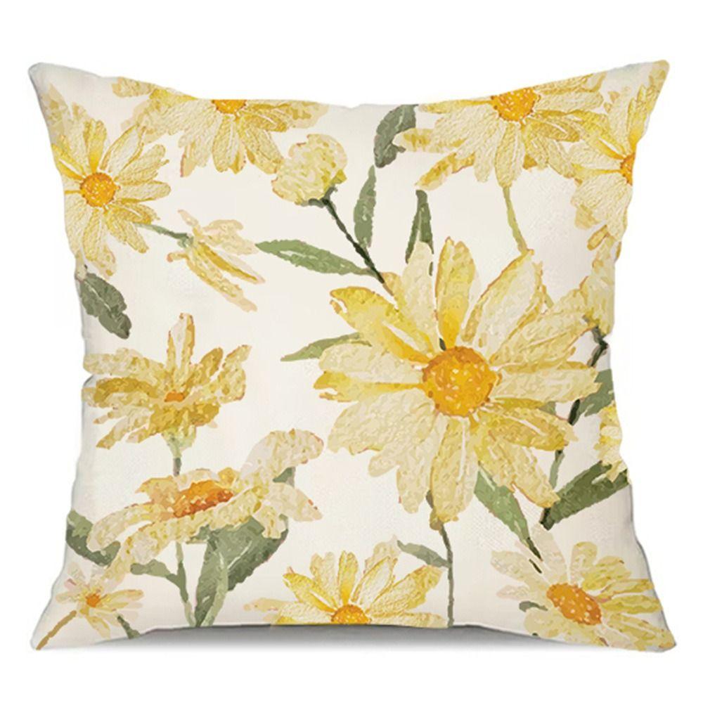 INS Style Throw Pillowcase Square Pillow Cover Flower Printing Cushion Cover Living Room/Office