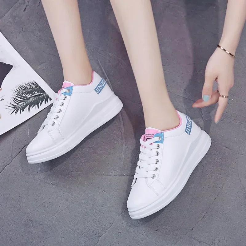 Latest Spring Autumn White Shoes Women Platform Shoes Woman Fashion Sneakers High Quality PU Casual Shoes Ladies Loafers
