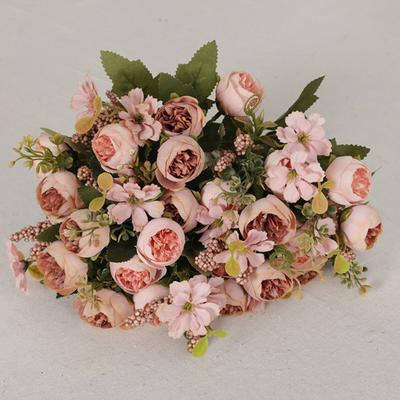 Artificial Flowers Real Like Faux Silk Flower Arrangements Mixed Fake Rose Hydrangea Bouquet with Stem for Wedding Bridal Bouquets Home Table