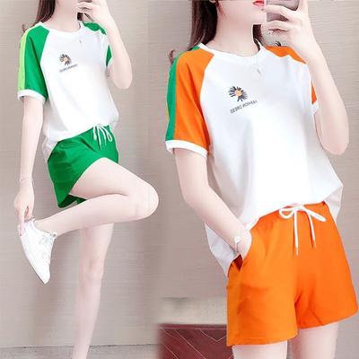 Large Size Sports Shorts Set Women Casual Summer Fashionable Loose Running Two Piece Set Girl Style Comfortable Breathable Sports Suits