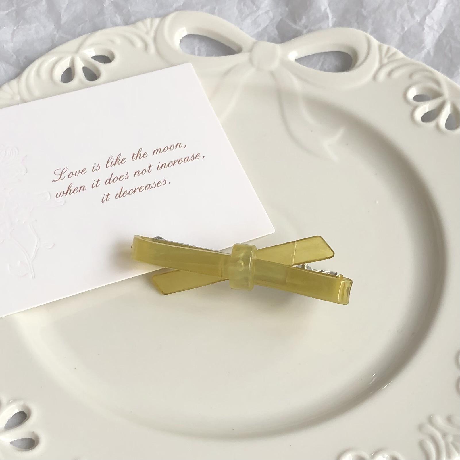 

Заколка для волос с бантом из ленты желе - Минималистичный милый стиль для девочек (Весна лето) Jelly Color Long Bow темно-зеленого