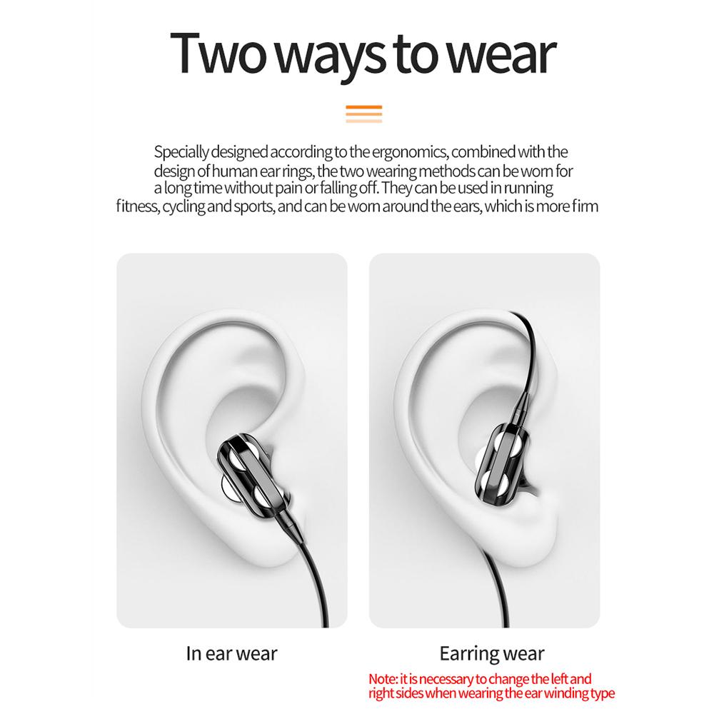 3,5-mm-Kabel-Kopfhörer Geräuschunterdrückung In-Ear Sport-Ohrhörer Dual-Treiber Bass Stereo Gaming-Headset HiFi-Musik-Ohrhörer mit Mikrofon