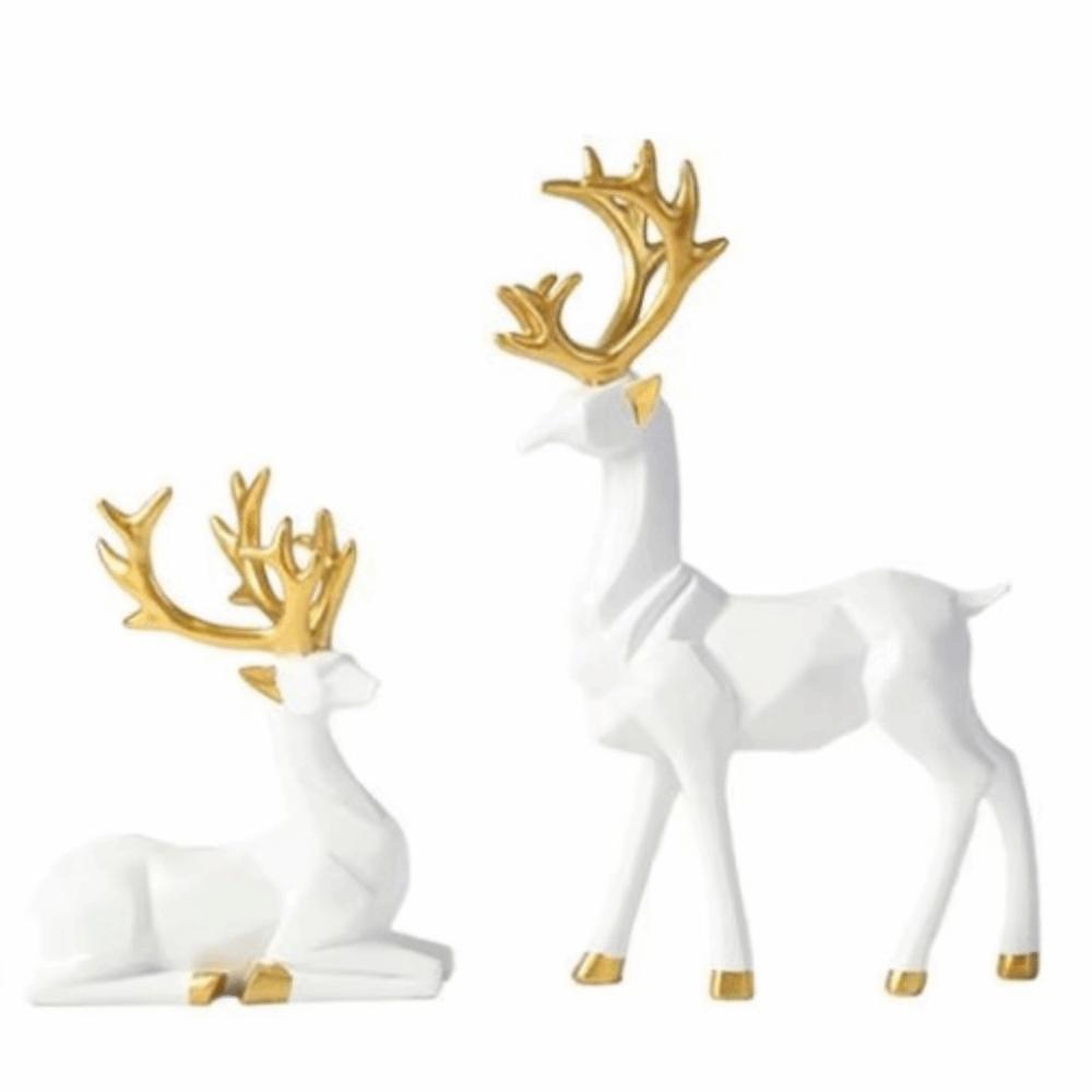 

2 шт. Креативное украшение на рабочий стол в виде оленя, Современная рождественская статуэтка оленя, Фигурка лося, Офисный рабочий стол Set 1