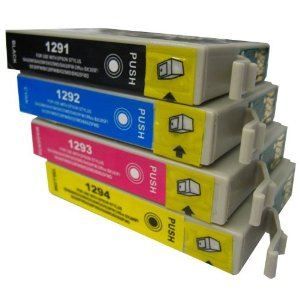 Cartouche d'encre Epson T1295 compatible avec puce - Noir