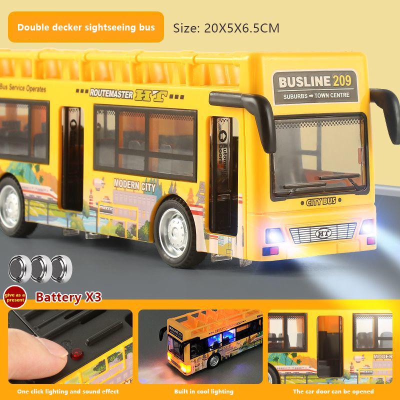 1 Piece Simulate Exquisite Convertible Bus Toys Double Decker Bus City Tour Car Model Gifts For Children