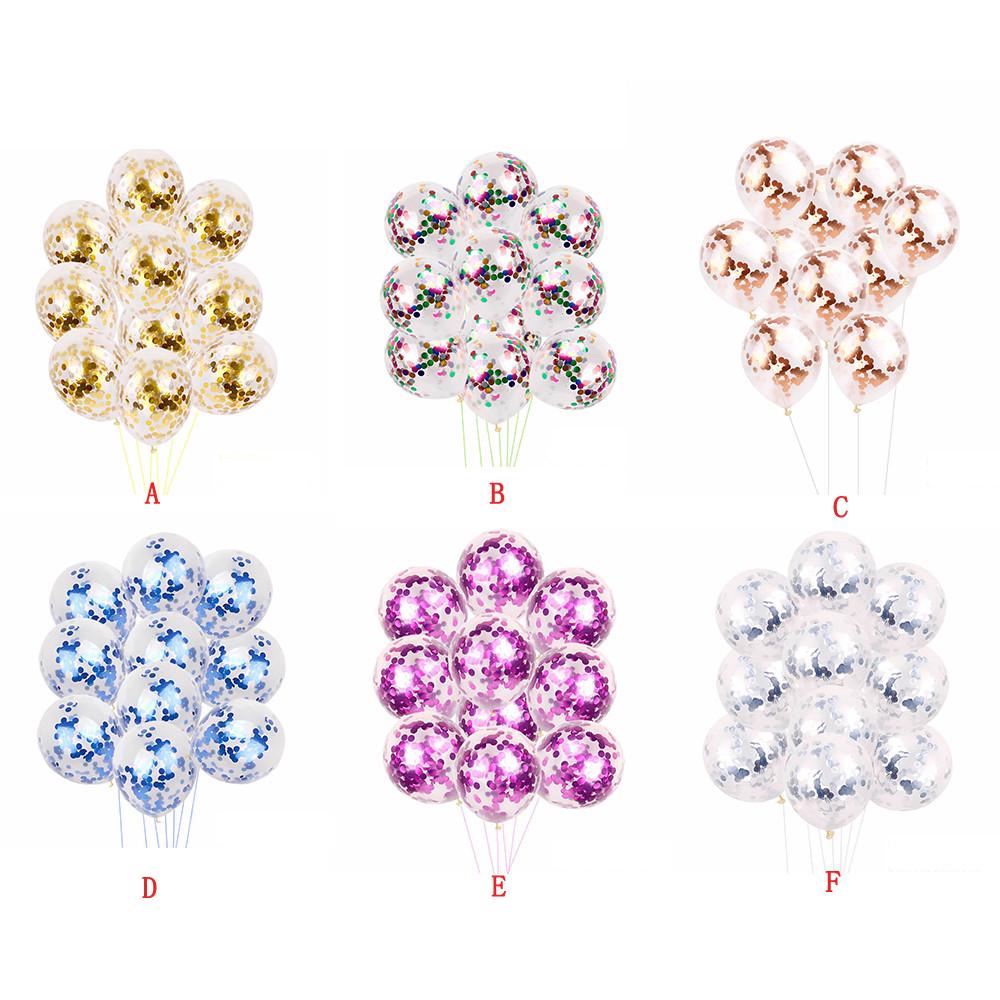 10pcs 12 inch Foil Latex Confetti  Set Wedding Birthday  Baby Shower