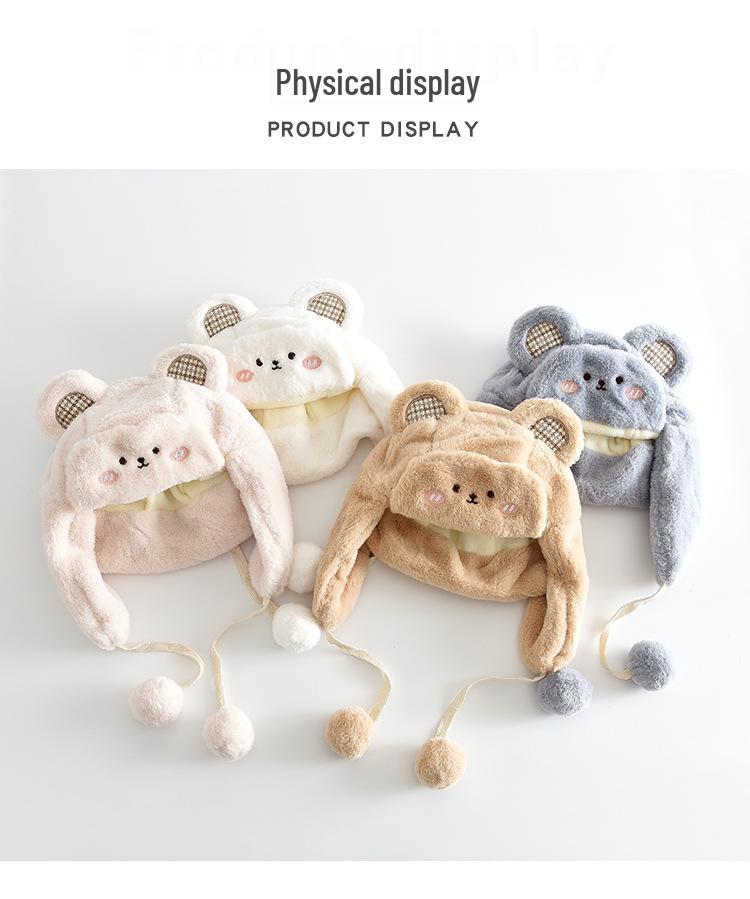 Children's Cartoon Lei Feng Plush Hat: Windproof, Warm, and Thickened with Ear Protection