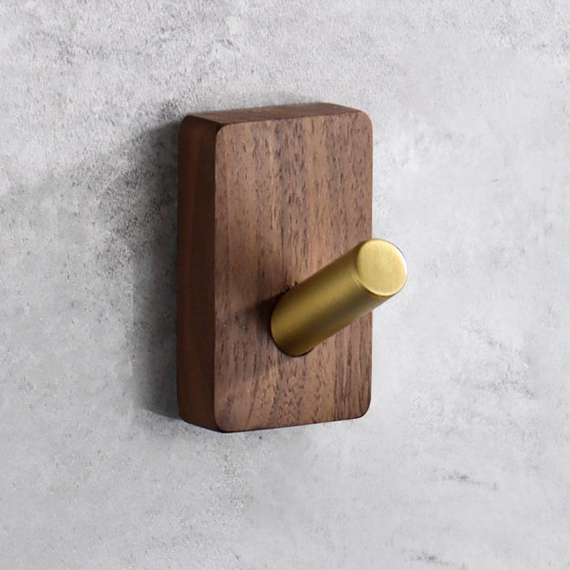 Walnut Wood Clothes Hook Bathroom Door Wall Hanging Storage Hook Wood Key Hat Organizer Hook Kitchen Decor Accessories Cocina
