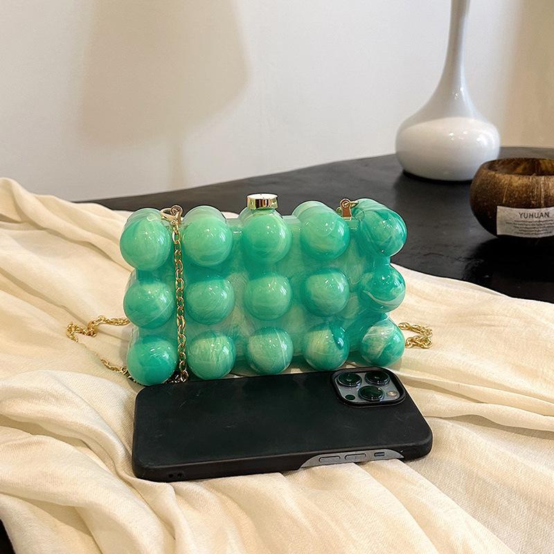 Foreign trade acrylic bag women's 2025 new European and American fashion candy color niche versatile chain messenger box bag