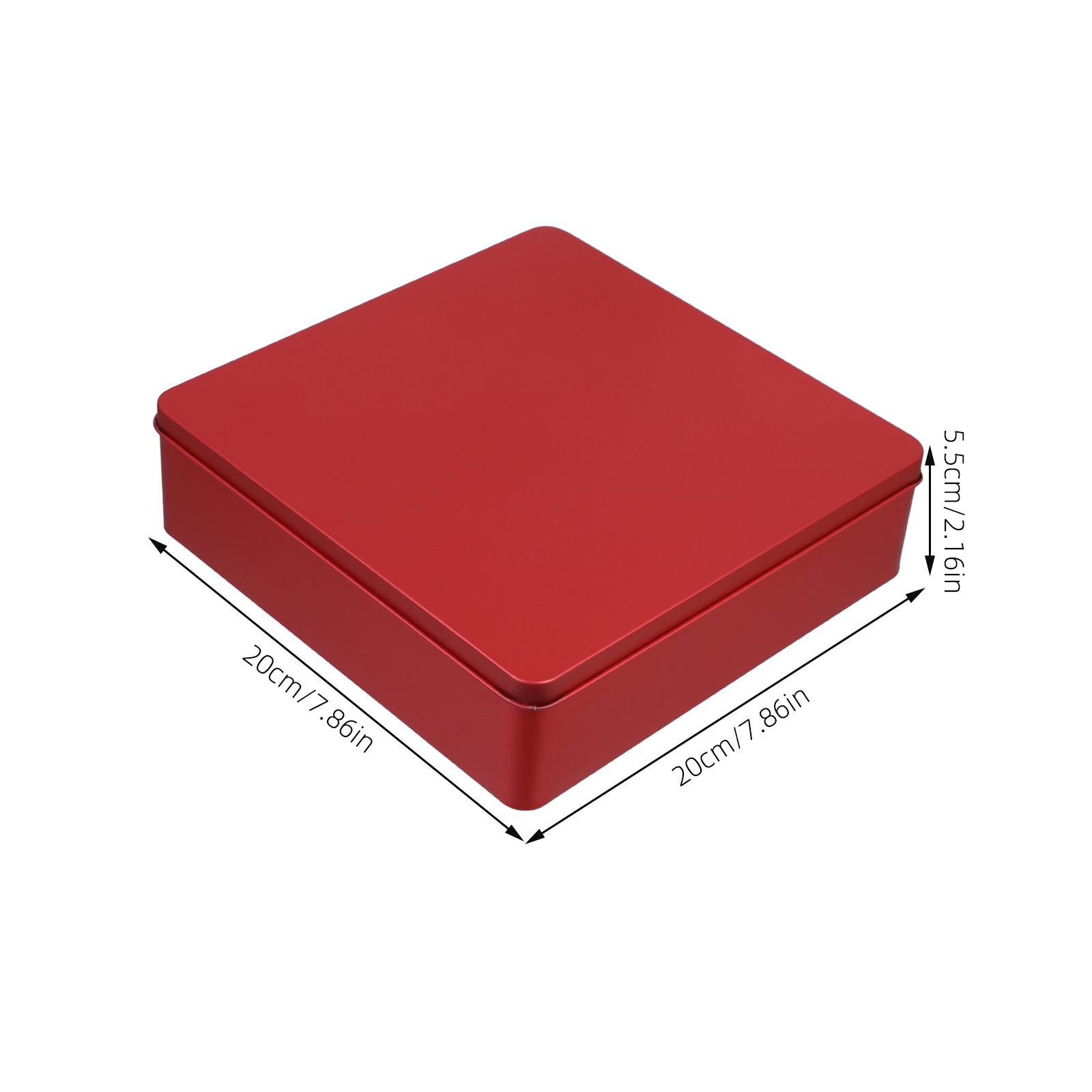 

Square Cookie Tin Empty Tins Storage Boxes with Lids Packing Candy Tins with Lid for Cookies Metal Plate Cookies Containers красный
