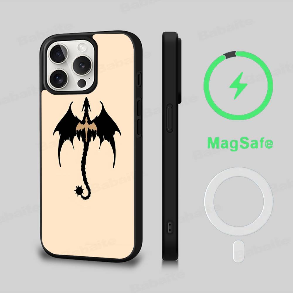 Anime F-Fourth Wing Phone Case Magnetic Case For IPhone 16 14 13 12 11 15 Pro Max Plus For Magsafe Wireless Charge Cover