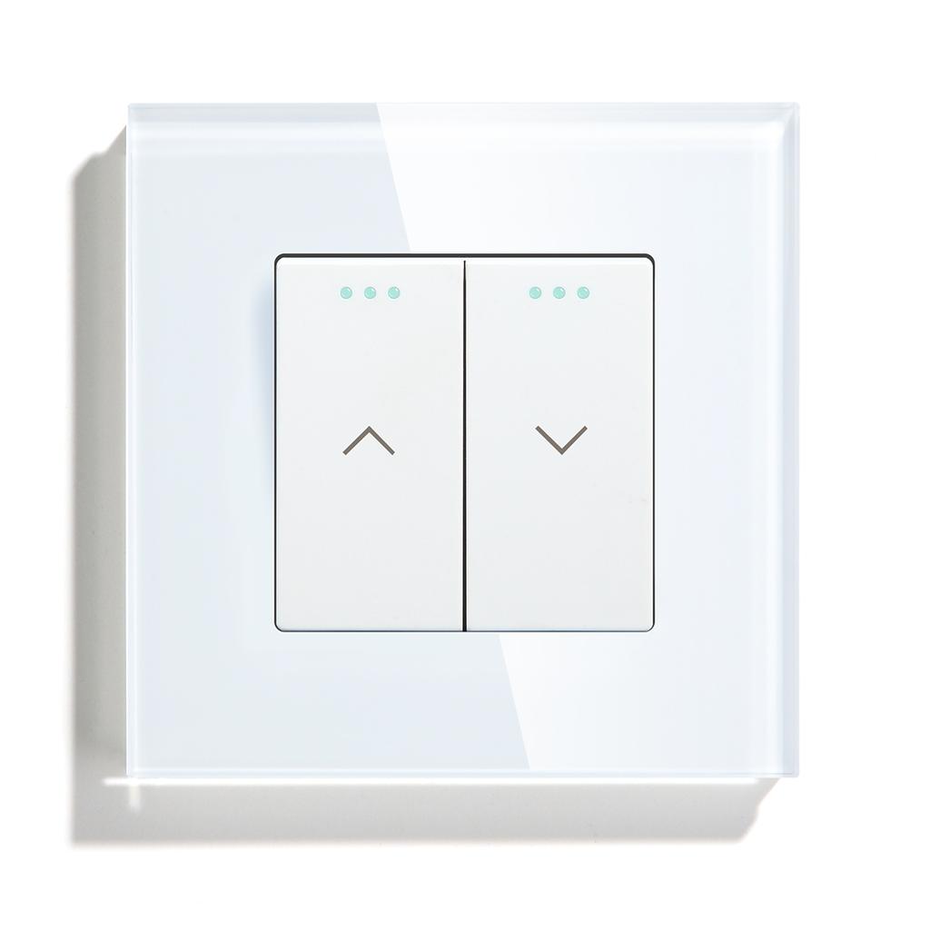 BSEED Mechanical Curtain Switch Electric Roller Shutter Switch Push Button Wall Blinds Switch Glass Frame EU Standard