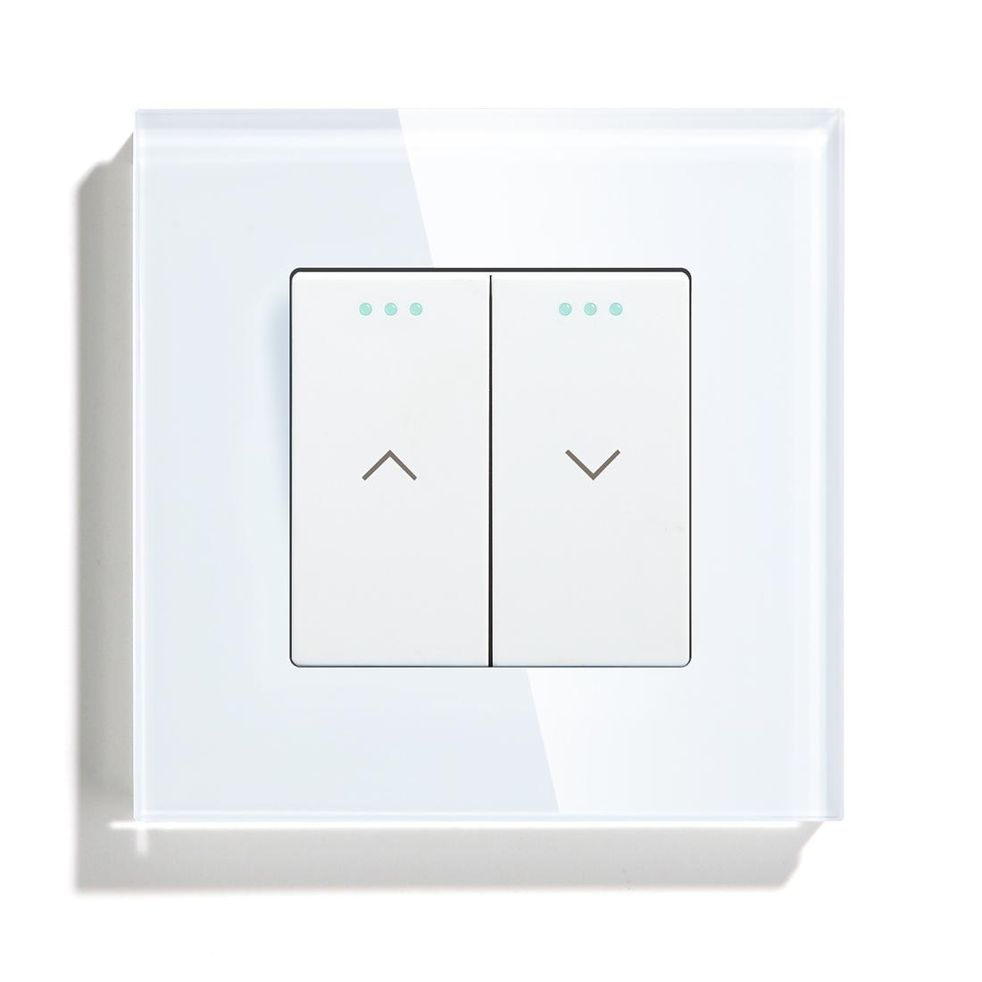 

BSEED Mechanical Curtain Switch Electric Roller Shutter Switch Push Button Wall Blinds Switch Glass Frame EU Standard EU standard білий