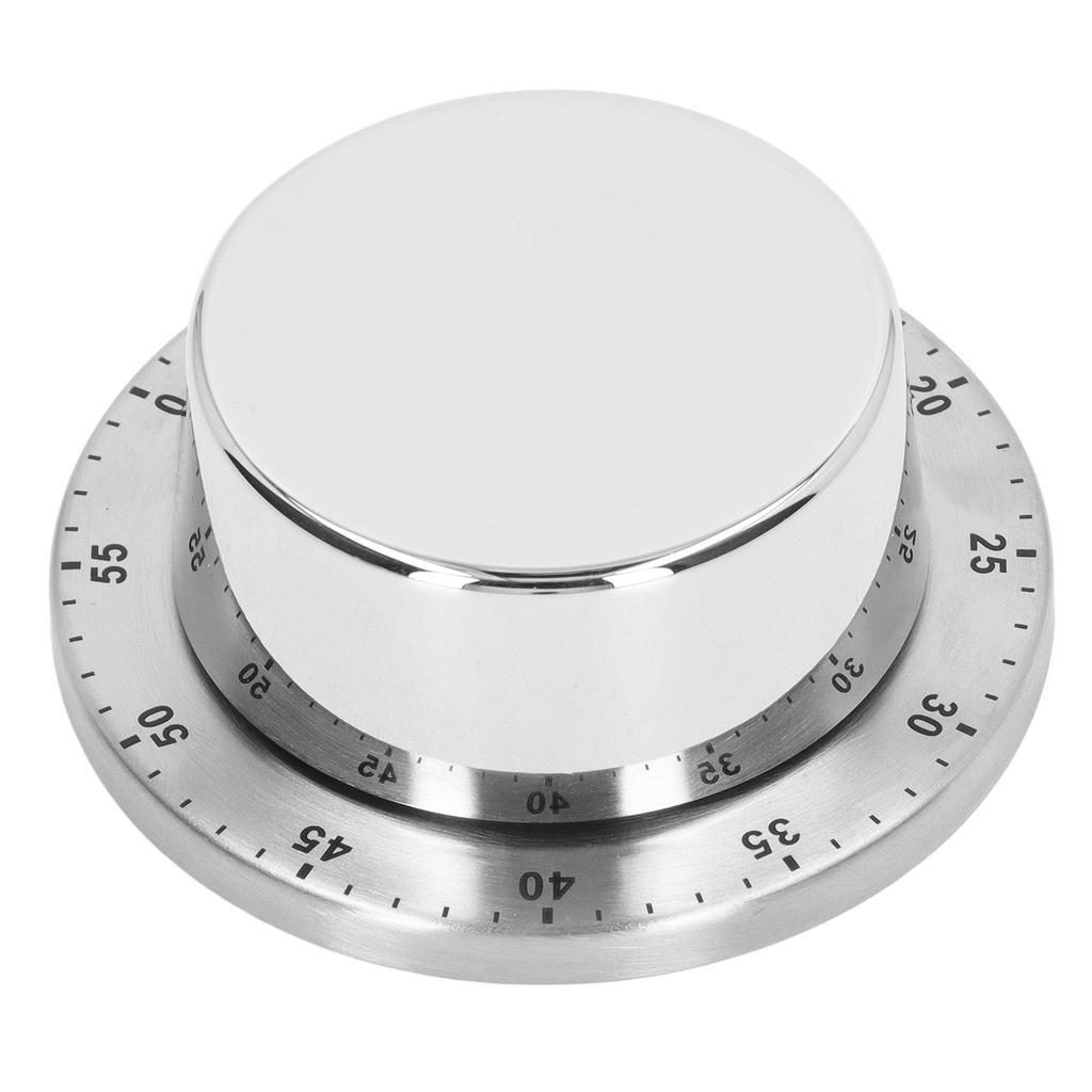 Kitchen Mechanical Timer 304 Stainless Steel Magnetic Suction Chef Cooking Timer Clock White
