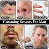 2 Pieces Facial Hair Small Scissors Eyebrow Scissors Professional Nose Hair Scissor Grooming Scissor Curved and Rounded for Man and Woman Trimming
