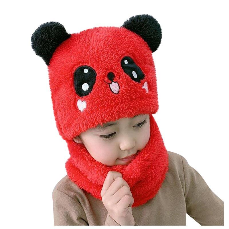 

Шапка-комбинезон для девочек и мальчиков, осенние и зимние шапки, утепленная утепленная крышка для лица и ушей, защитная шапка красный