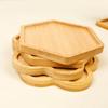 Round Walnut Wood Coaster Durable Stand Mug Tea Coffee Cup Pad Heat Resistant Beech Wood Coaster Table Tableware Decor