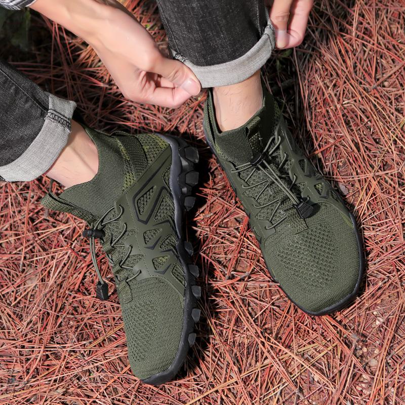 Outdoor Hiking Sneakers Non-slip Climbing Sports Shoes Breathable Mesh Casual Shoes Fashion High Top Trainers