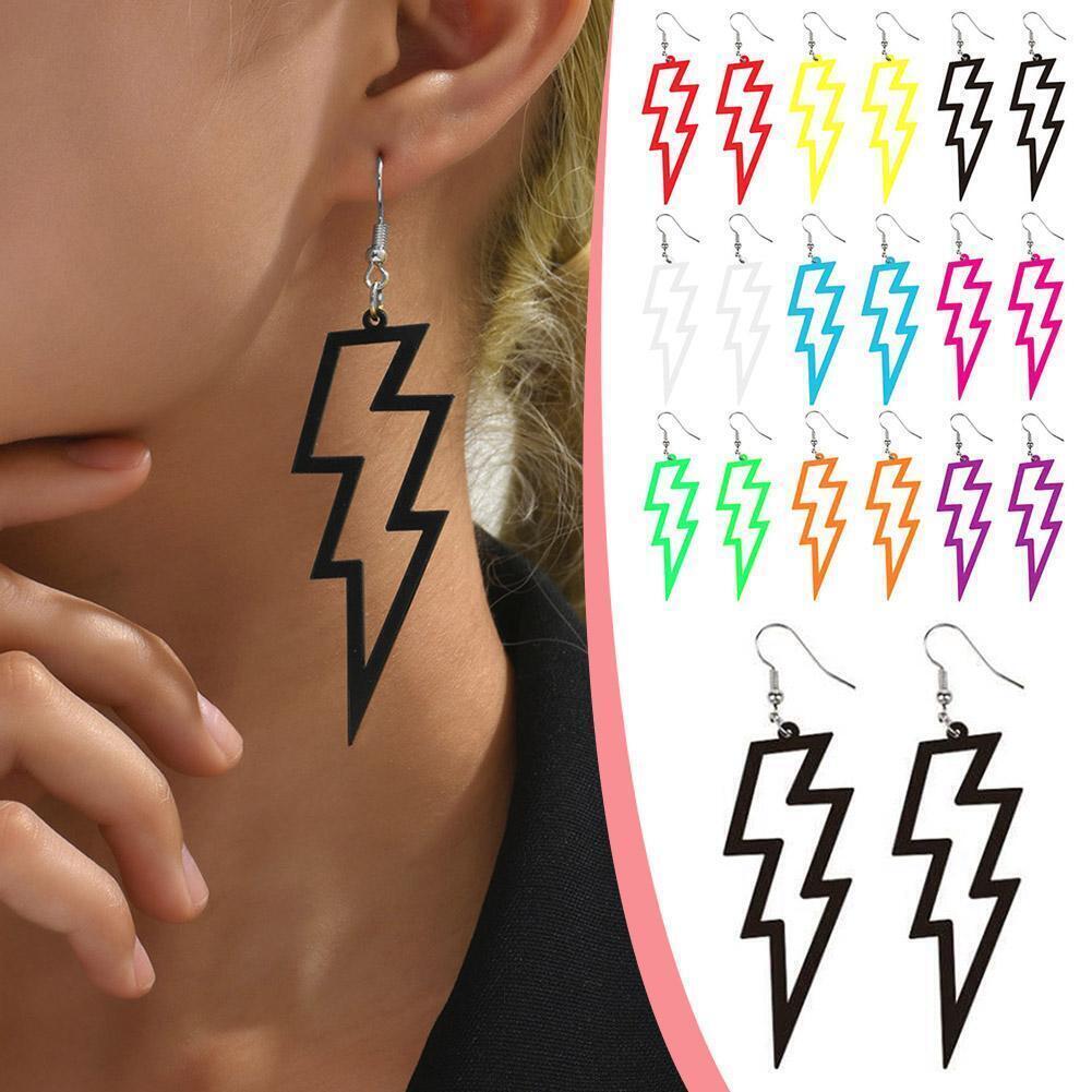 NEON Flash Earrings Funky Kitsch 80s90s Punk Rock Bolt NEW Gifts Retro N4K2