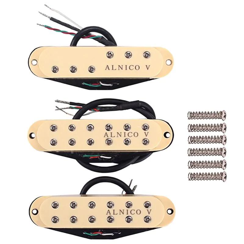 Alnico V Single-Coil-Sized Humbuckers Neck / Middle / Bridge Pickups for Electric Guitar Replacement