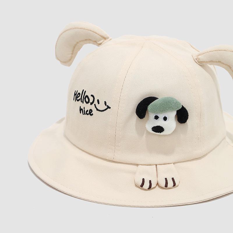 Spring 2026 Korean Baby Cartoon Puppy Bucket Hat - Cute Sun Protection for Boys & Girls