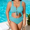 New Plus Size Women's Swimsuit - Split Swimwear, Sexy Bikini, Large Size Beach Vacation Swimwear