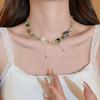Stone Pearl Butterfly Necklace Fashion Retro Premium Clavicle Chain Personality Ethnic Style Jewelry