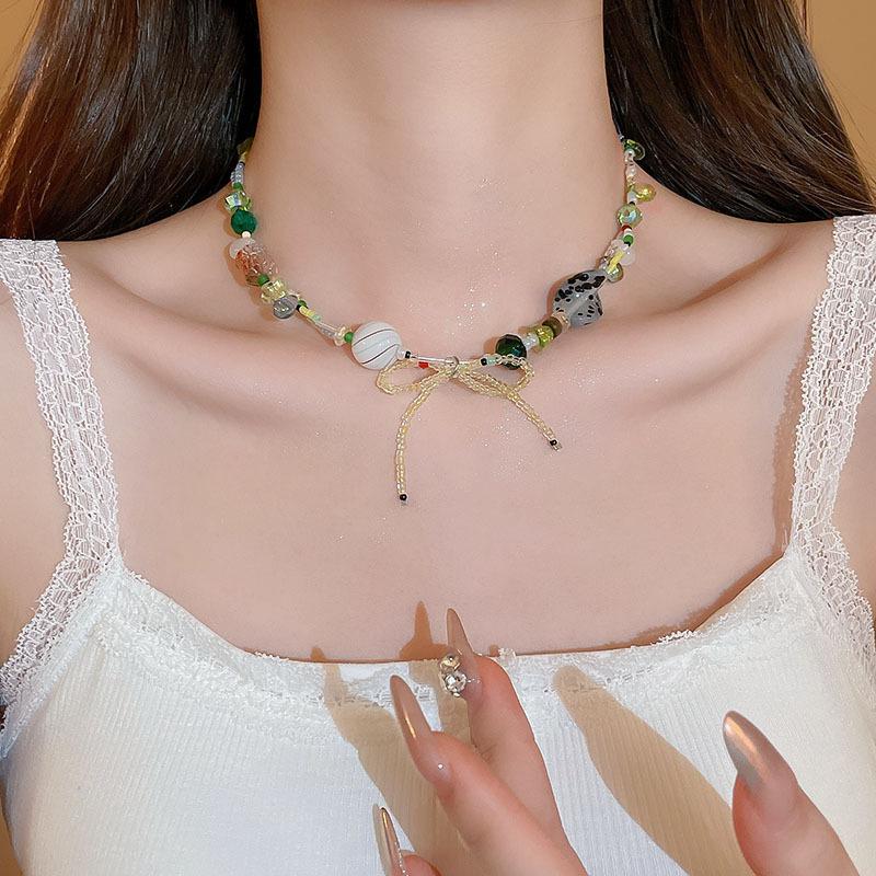 Stone Pearl Butterfly Necklace Fashion Retro Premium Clavicle Chain Personality Ethnic Style Jewelry