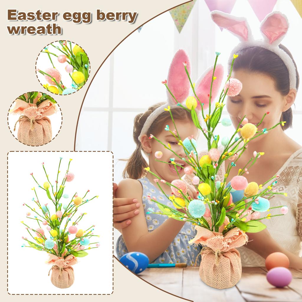 Artificial Easter Egg Decorative Stickers Spring Easter Floral Stickers With Colorful Eggs, Berries, And Flowers, Suitable For Easter