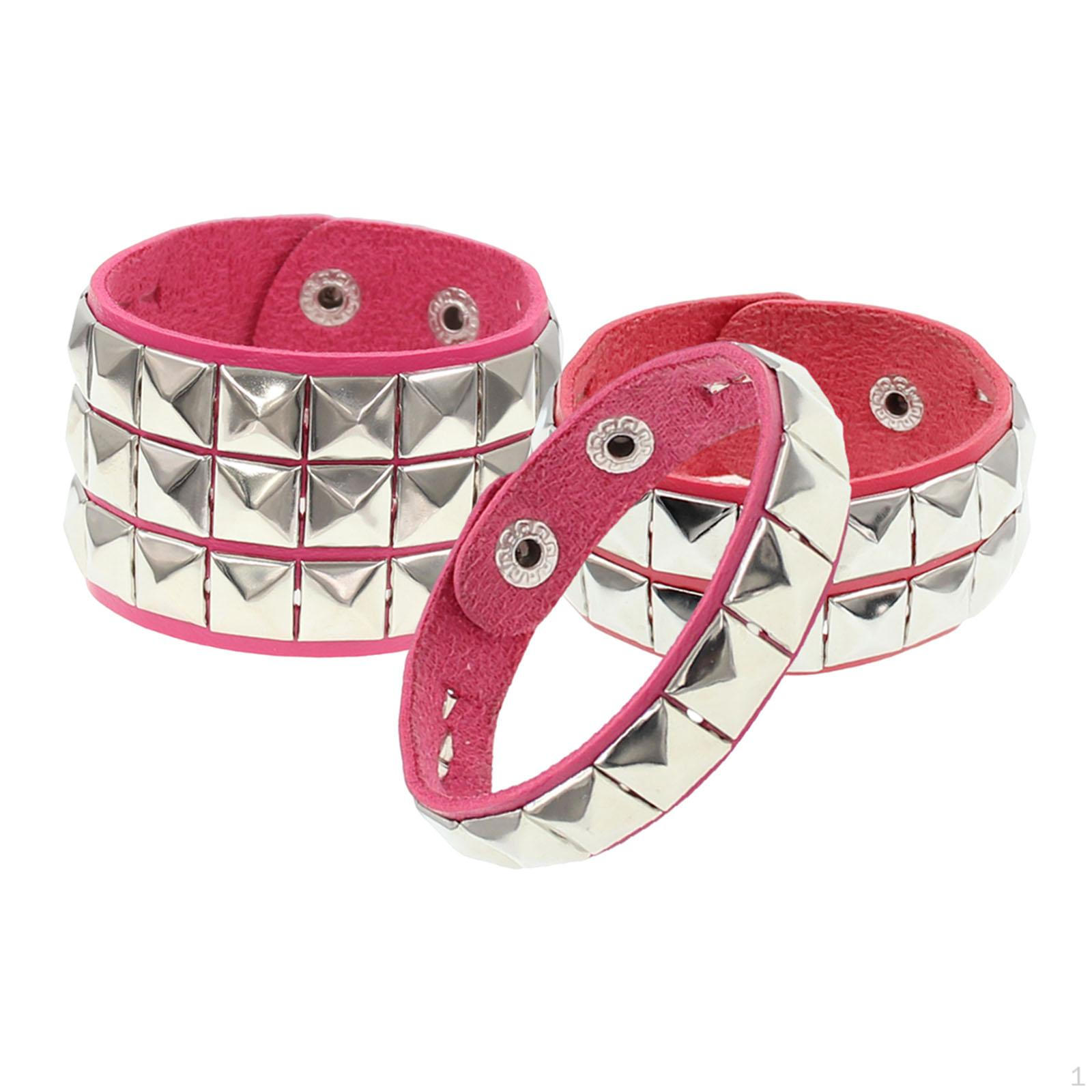 

Браслет из 3 частей для повседневной носки, браслет для мужчин и женщин, необычный вид Red Pink