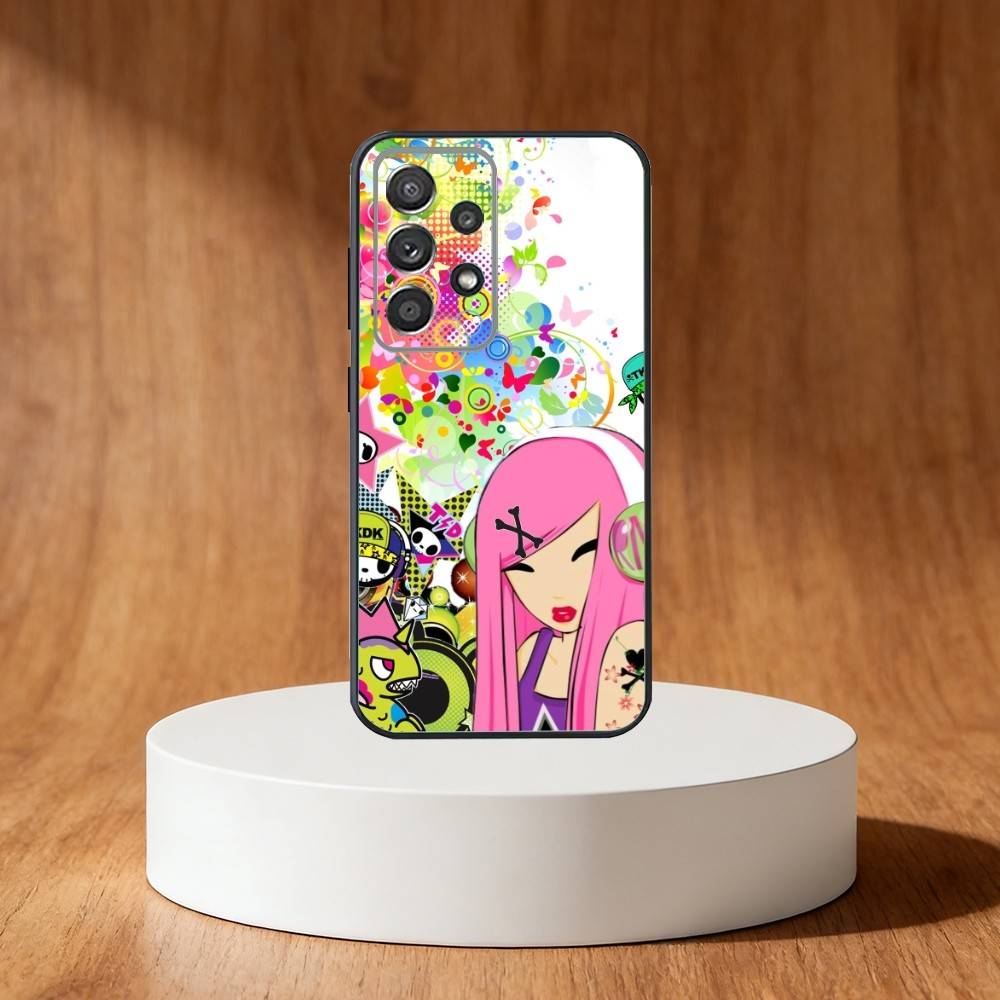 J-Japan T-okidokis Girl Phone Case For Samsung S25,S24,S21,S22,S23,S30,Ultra,S20,Plus,Fe,Note,10,9,5G Black Cover