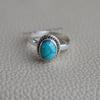 Anello ovale in turchese: Anello Bohémien Fatto a Mano in Argento Sterling 925