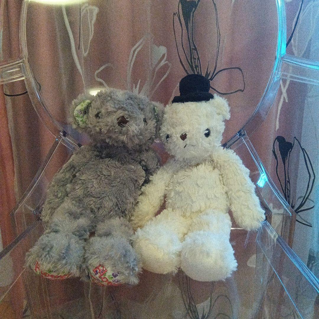 

[USED] Bear stuffed toy white gray bear teddy bear