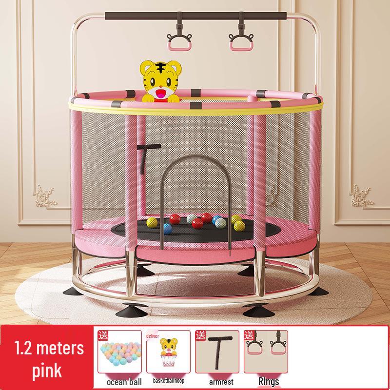 

Дитячий міні-батут для приміщень/вулиці для сімейних розваг та розвитку 1.5m with Handrail + Hammock + Sandbag Gift Pack