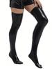 Calze Lucide da Donna in Ecopelle PU Sexy Sopra il Ginocchio Modellanti Monocolore Abbigliamento da Ballo per Nightclub Calza da Donna Collant Slim