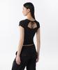 Woman Women'S Tencel Slim Tie Back Cap Sleeve T-Shirt [Black]