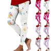 Damen Casual Mode Outdoor Weihnachten Bedruckt Slim Elastische Yogahose Cropped Hose