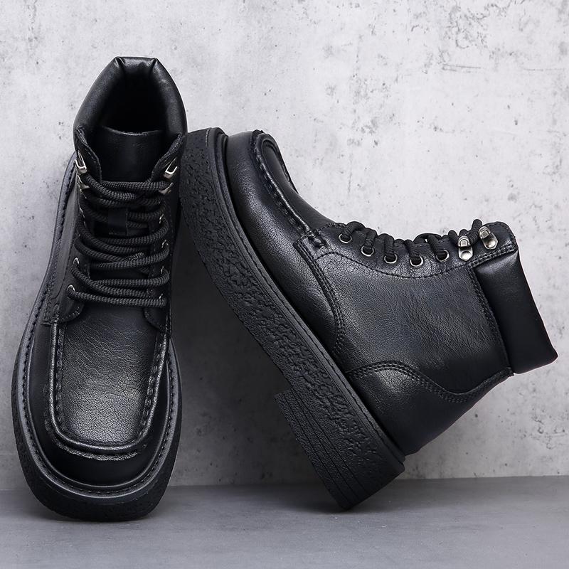 Fashion Fashion Designer Men Ankle Boots Classic Motorcycle Boots Outdoor High Top Male Shoes Leisure Walk Basic Botas Man Walking Shoes