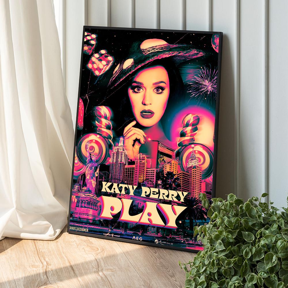 Singer Katy Perry Anime Posters Sticky Whitepaper Sticker DIY Room Bar Cafe Kawaii Room Decor