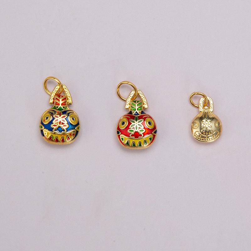 Gold-Plated God of Wealth Keychain with Swallowing Gold Beast Pendant