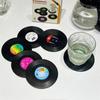 6/12Pc Heat Resistant Coffee Coasters Retro Vinyl Record Cup Coaster Anti-slip Coffee Coasters Drink Mug Mat Table Placemat Deco