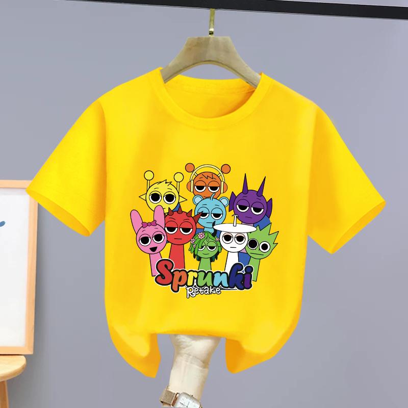Pure Cotton Rhythm Box Children's Short-sleeved T-shirt Summer New Girls' Half-sleeved Sprunki Boys' Top