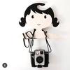 Wooden Cartoon Girl Shape Coat Hanger for Kids Room Storage Decoration